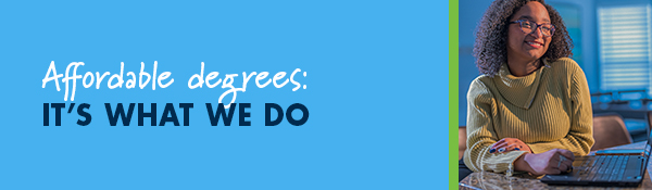 Afforable degrees: it's what we do header image